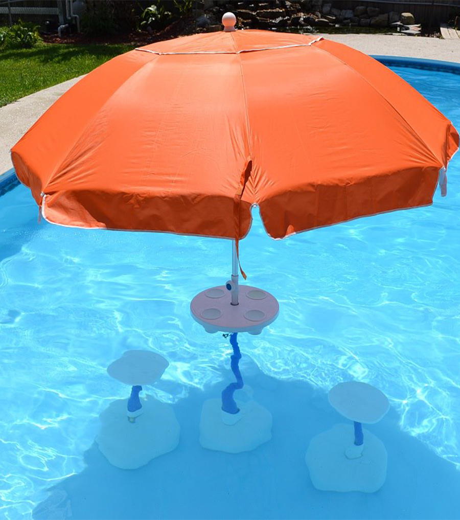 floating pool chair with umbrella