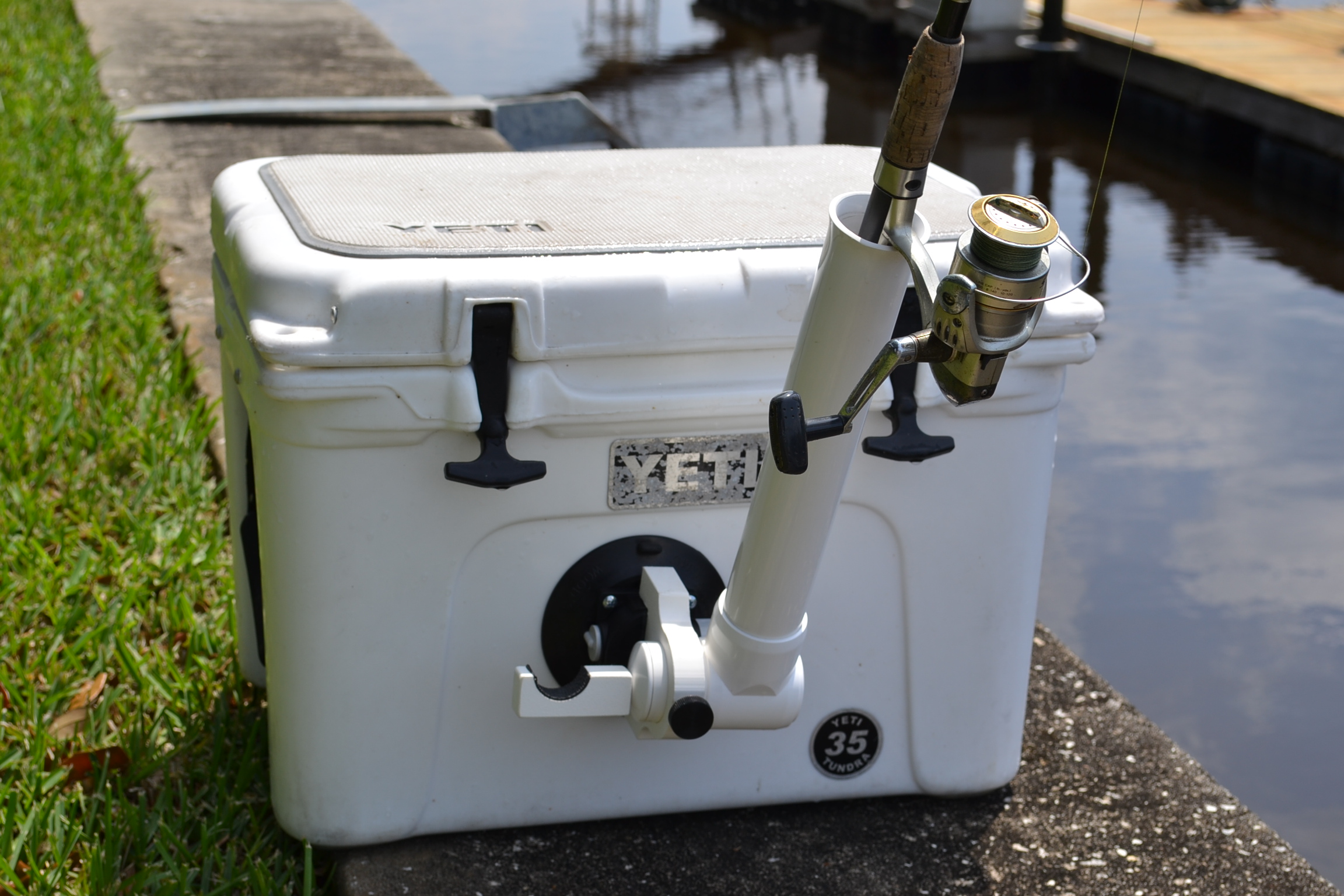 fishing cooler with rod holders