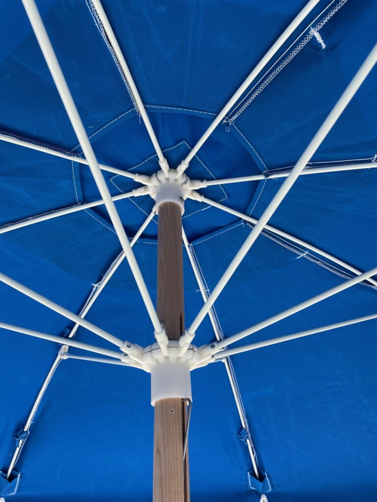 7.5' Beach Umbrella Fiberglass Ribs American Made AugHog Products Beach Umbrella Sand