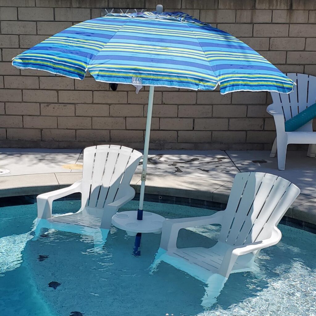 Baja Table Sun Shelf Umbrella Table for Ledge in Swimming Pool AugHog Products Beach Umbrella