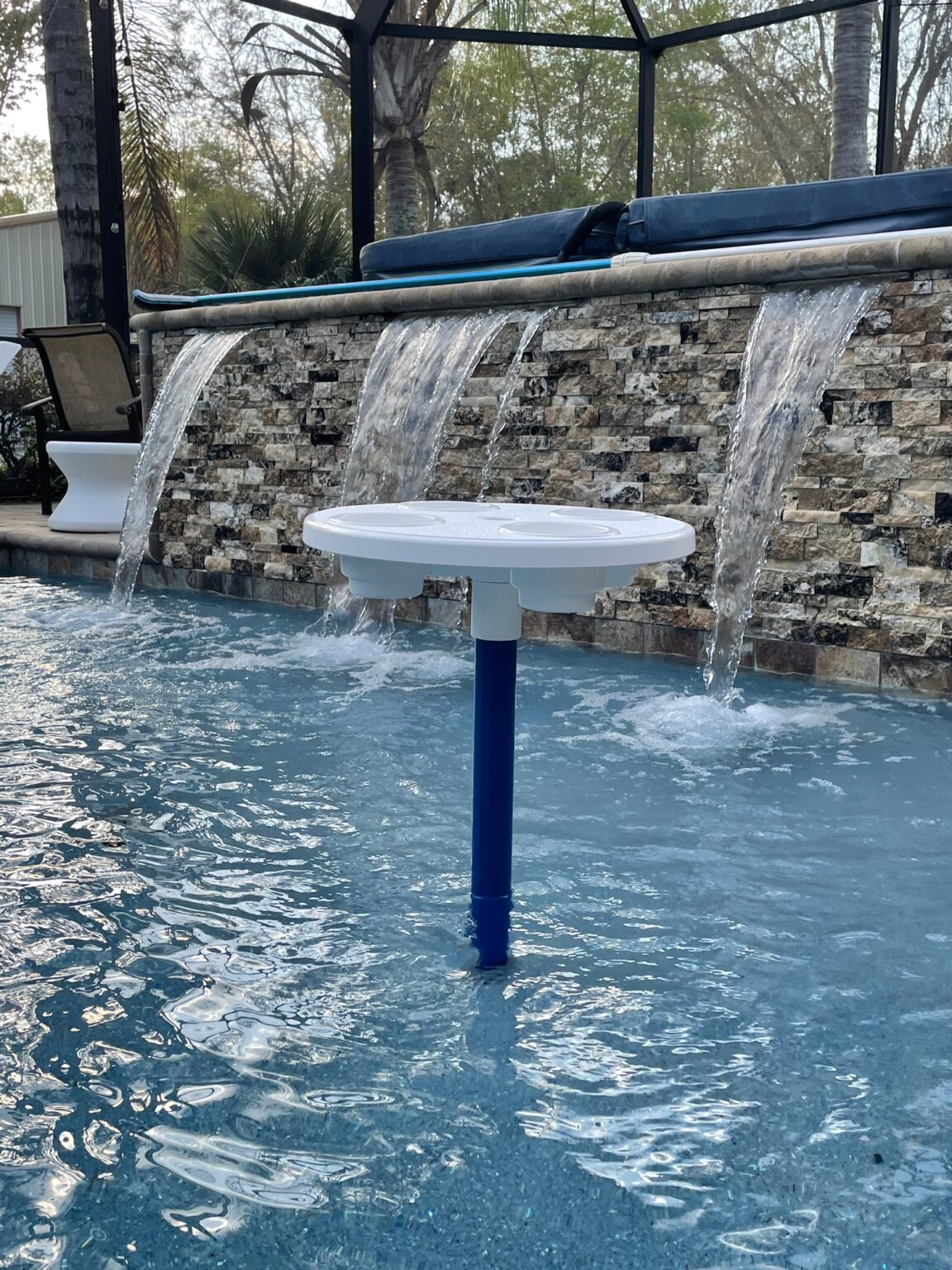 Baja Table Sun Shelf Umbrella Table for Ledge in Swimming Pool AugHog